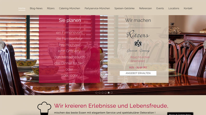 webprojekt chemnitz referenz catering partyservice münchen